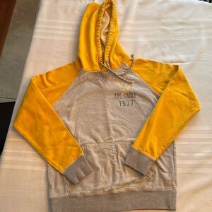American Eagle “vintage” hoodie, gray/yellow